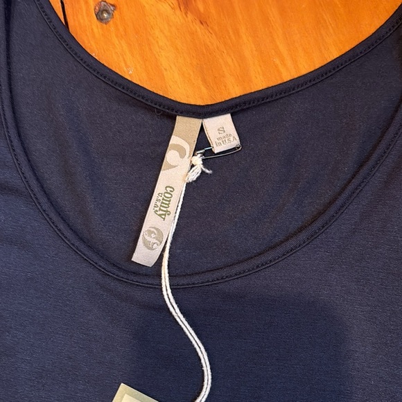 New! COMFY USA S Navy Blue Tank Top Tunic Mini Lagenlook Layer Modal - Picture 4 of 5